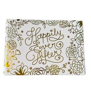 NWT PAPYRUS WHITE/GOLD “HAPPILY EVER AFTER” PHOTO ALBUM WEDDING/SHOWER GIFT